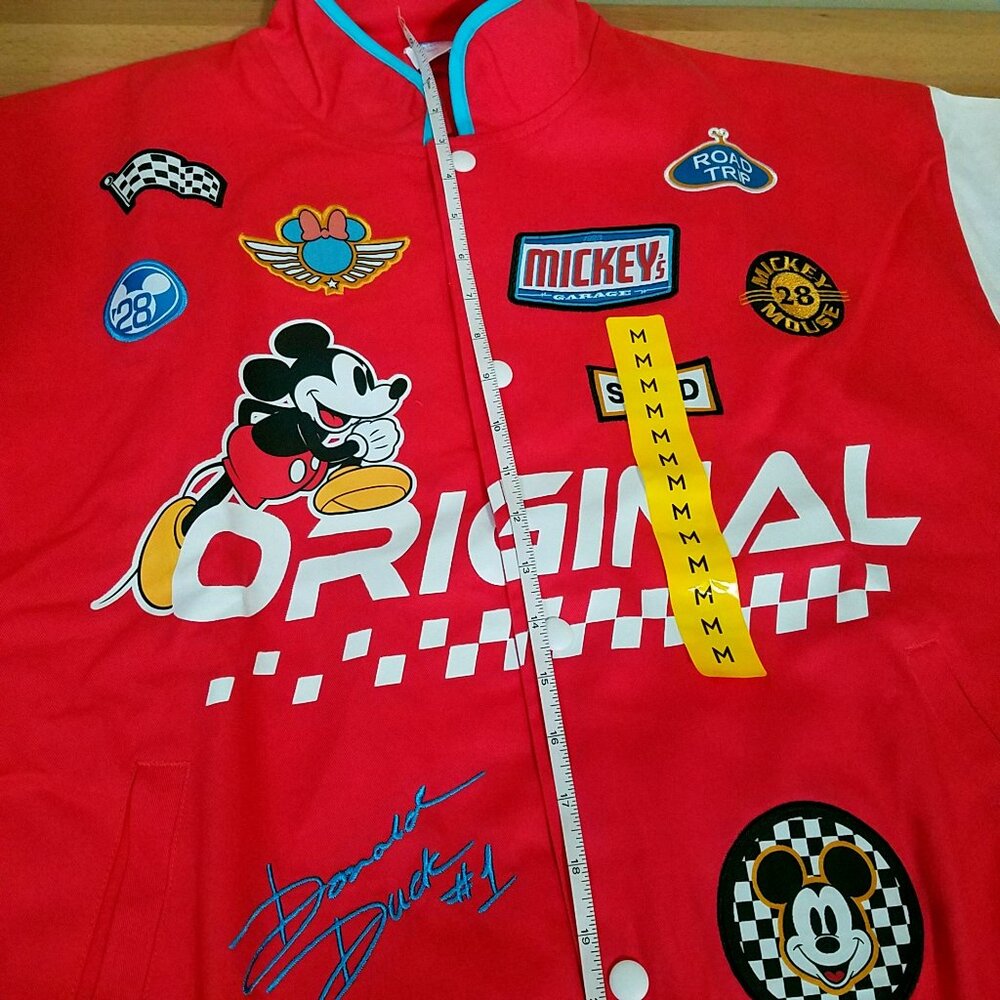 Women’s Red Character Patch Moto Jacket – Size Medium – Relaxed Fit – New - Picture 5 of 14